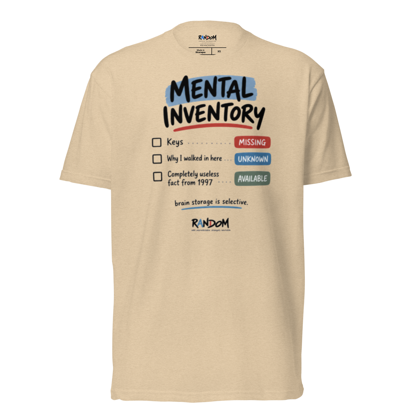 Random 38: Mental Inventory Fitted Tee