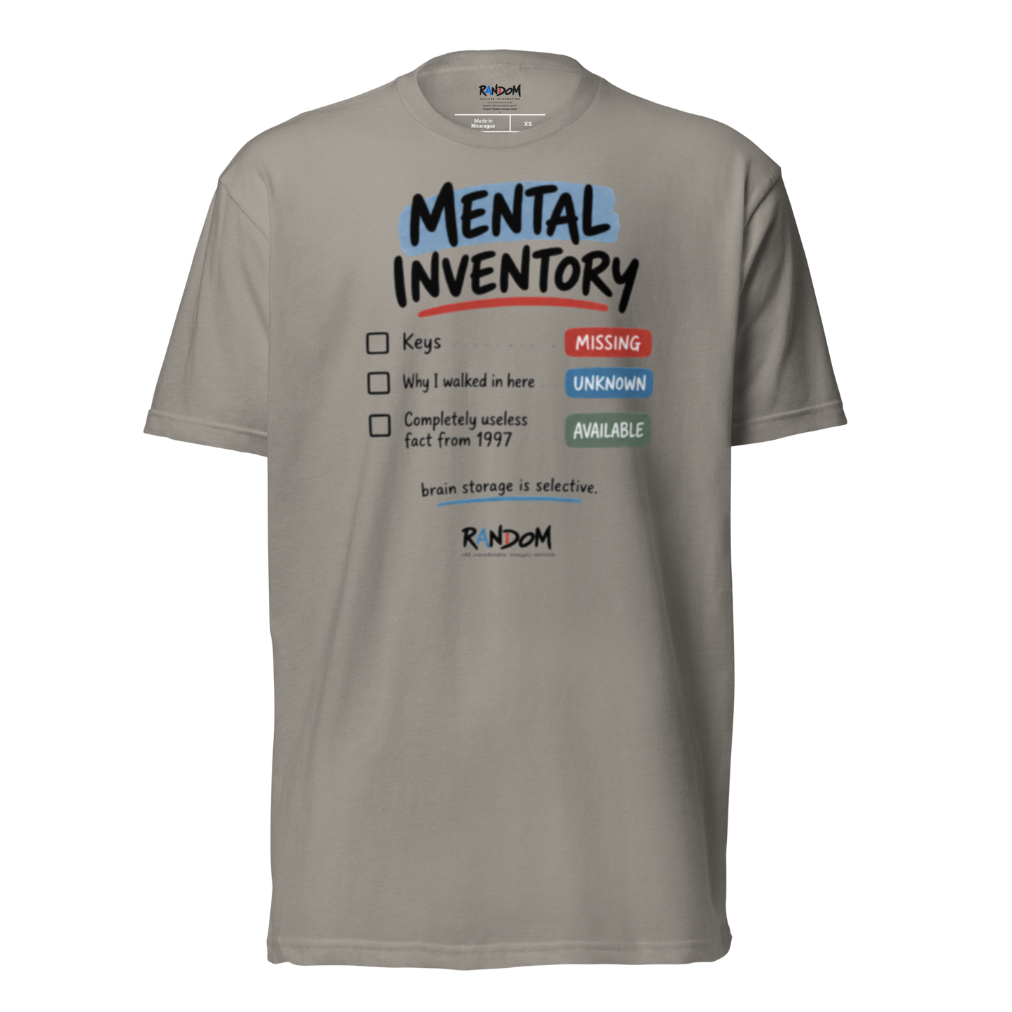 Random 38: Mental Inventory Fitted Tee
