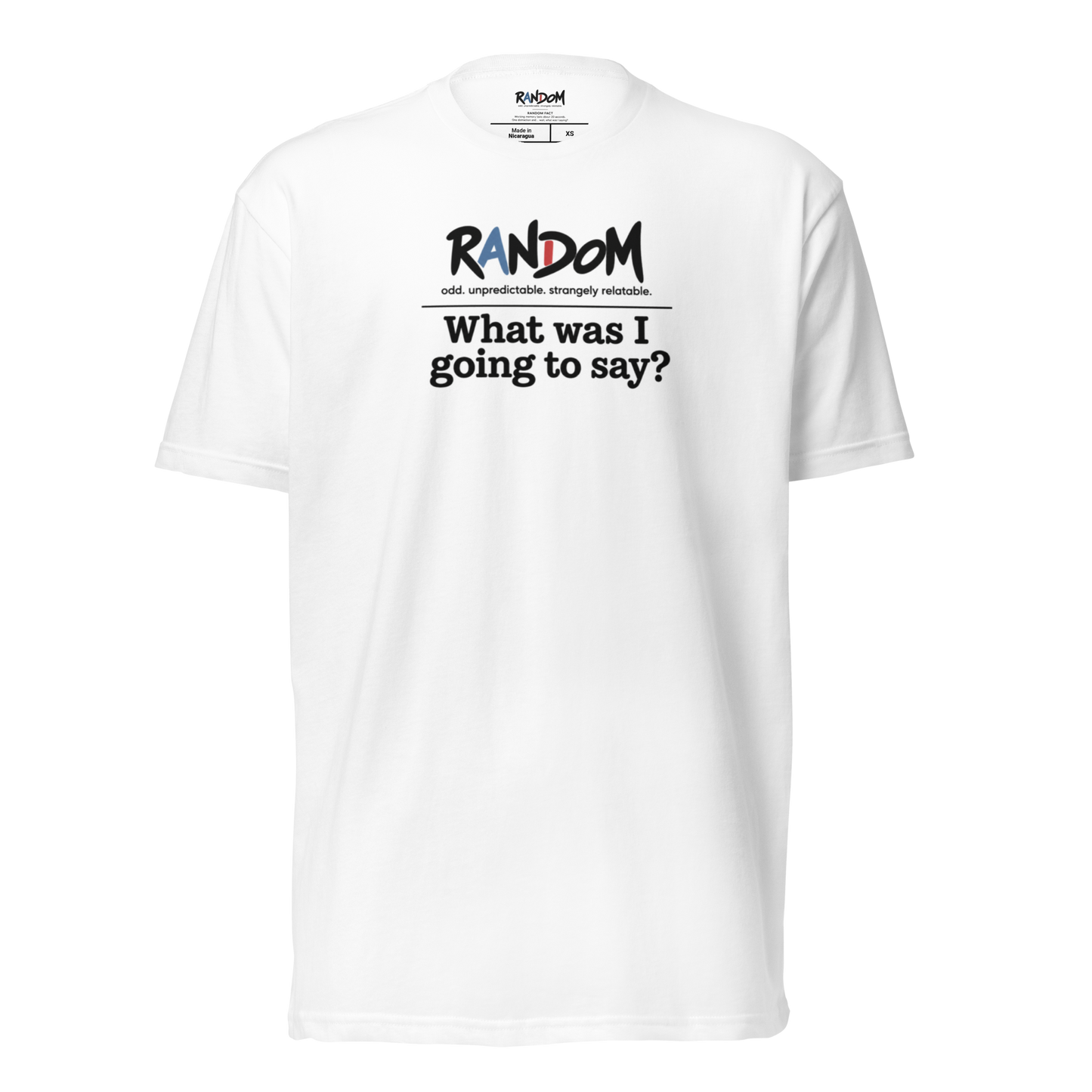 Random 38: "What was I going to say?" Fitted Tee