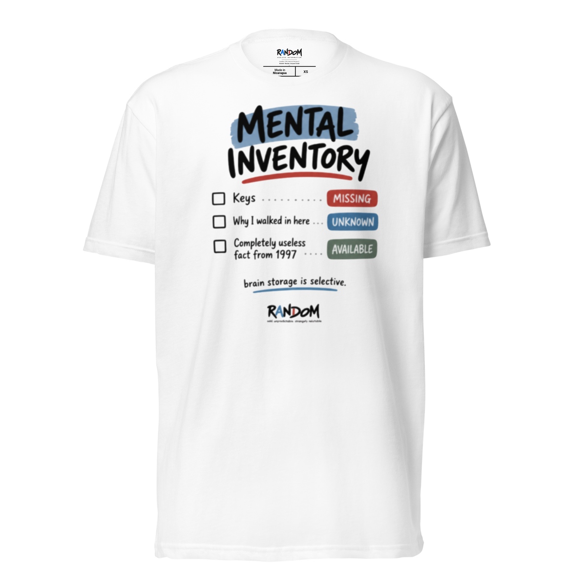 Random 38: Mental Inventory Fitted Tee